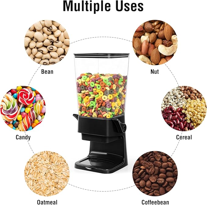 Cereal Dispenser Countertop Dual Dry Food Dispenser Large Cereal Containers - Image 4