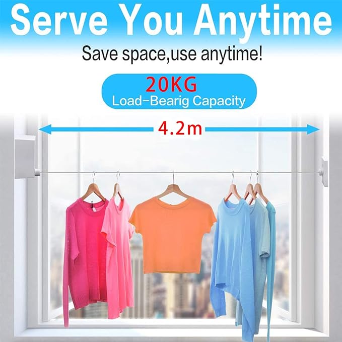 Retractable Clothesline-Clothes Line Retracting Indoor-Clothes Drying - Image 2