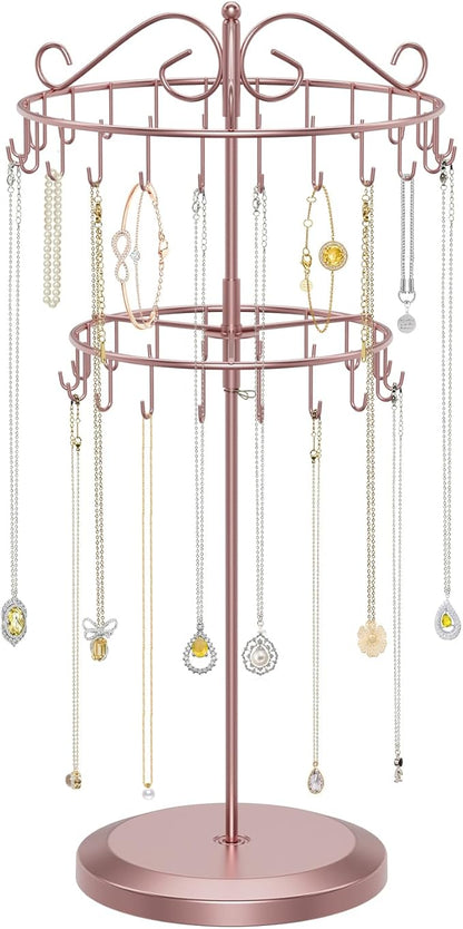iDavosic.ly 2 Tier Rotating Necklace Holder Organizer by iDavosicly
