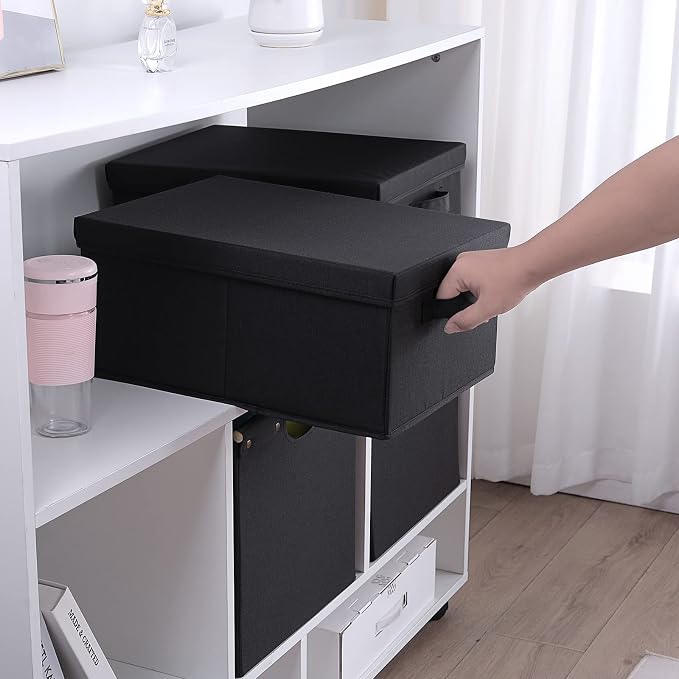 HOONEX Storage Bins with Lids for Organizing, Storage Boxes with 2 Carrying - Image 4