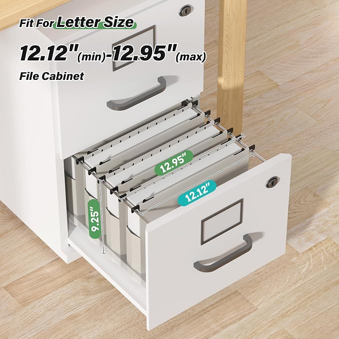 Ansook Hanging File Folders Letter Size, 12 Pack Extra Capacity File Folders - Image 2