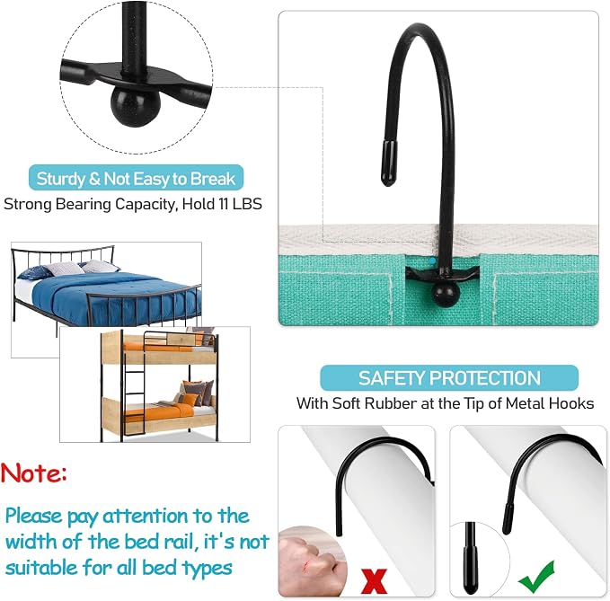 Loghot Bedside Caddy/Bedside Storage Bag Hanging Organizer - Image 2