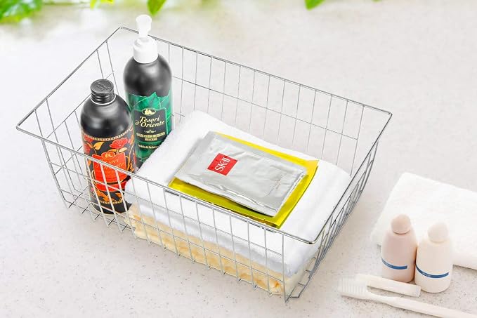 Freezer Wire Storage Baskets, Farmhouse Organizer Storage Bins Large Organizer - Image 3