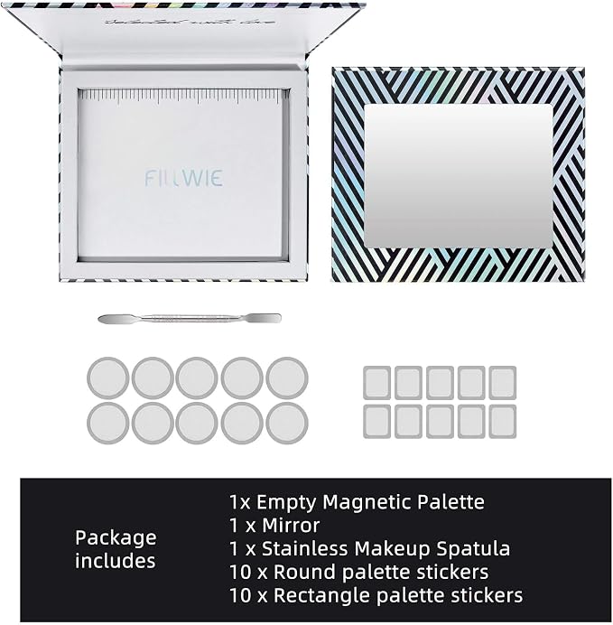 Black Refillable Magnetic Makeup Palette Empty – Medium | Empty Modular Makeup - Image 3