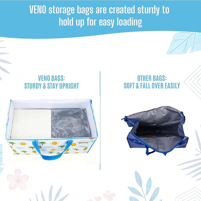 VENO 8 Pack Heavy Duty Moving Bags, Clothes and Comforter Storage Bags - Image 6