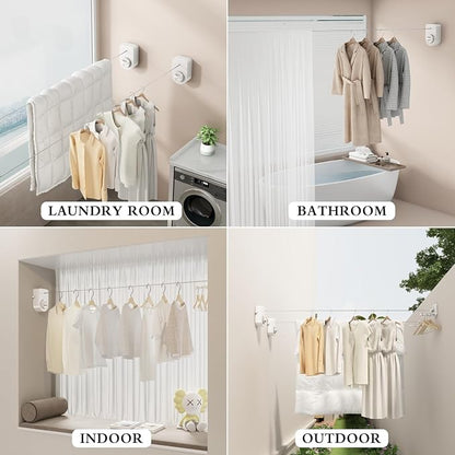 CICUFY Retractable Clothesline Indoor, Non-Sagging Clothes Line Outdoors - Image 7