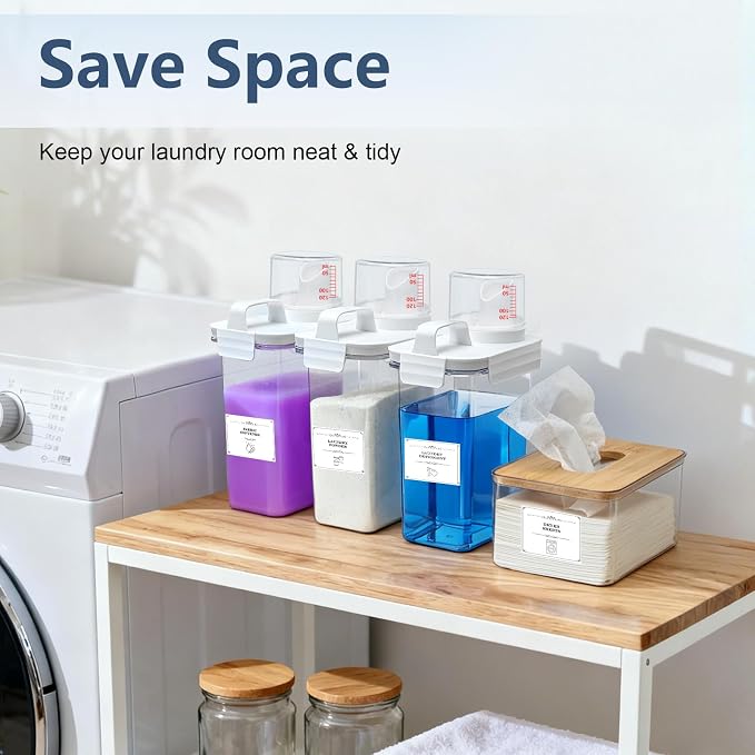 2+1 Pack Laundry Detergent Dispenser and Dryer Sheet Holder Set, 61 oz Laundry - Image 7