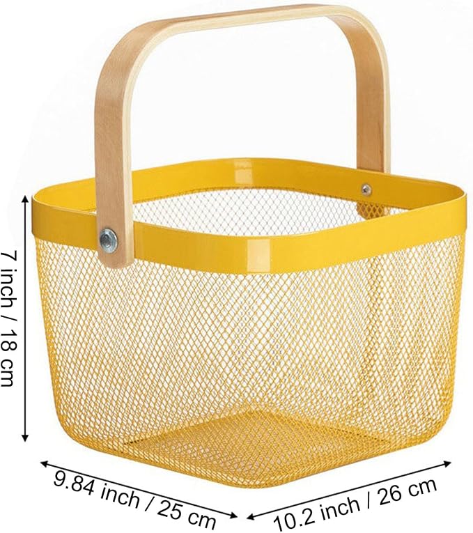 AJIODA Metal Mesh Steel Basket, Storage Organizer Basket Multi-functional - Image 2