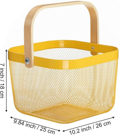 AJIODA Metal Mesh Steel Basket, Storage Organizer Basket Multi-functional - Image 2