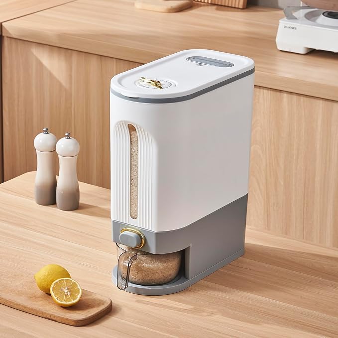 Sooyee 22 Lbs Rice Dispenser, Large Grain Container Storage - Image 6