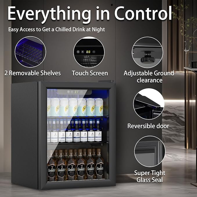 1.7 Cu.ft Beverage Refrigerator Cooler, 72 Cans Mini Fridge - Image 4
