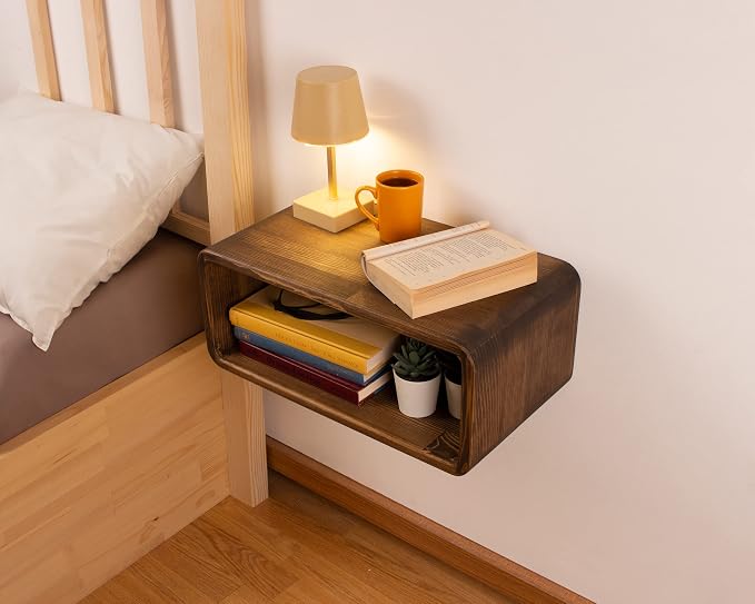 Floating Nightstand Wooden, Bedside Table, Nightstand Shelf, Wall Mounted - Image 7