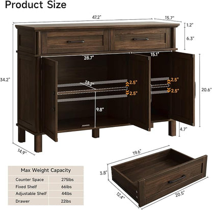 ONBRILL 48 Inch Buffet Cabinet - Image 2