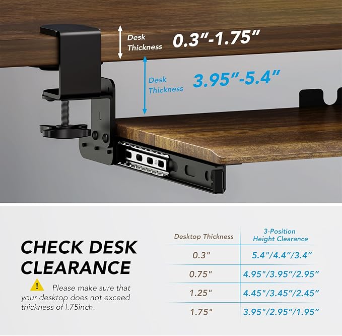 AX WABER Keyboard Tray Under Desk Pull Out - Image 4