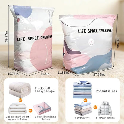 3 PACK No-Pump Vacuum Storage Bags, Large Cube Vacuum Seal Bags, Space Saver - Image 5