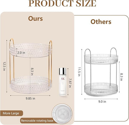 Rotating Makeup Organizer for Vanity, 2 Tier Perfume Skincare Storage for Women - Image 6