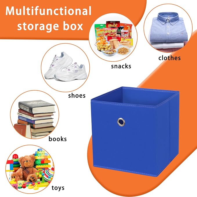 Foldable Storage Cubes Bins, 11 Inch Cloth Storage Cube Fabric Storage Box - Image 3