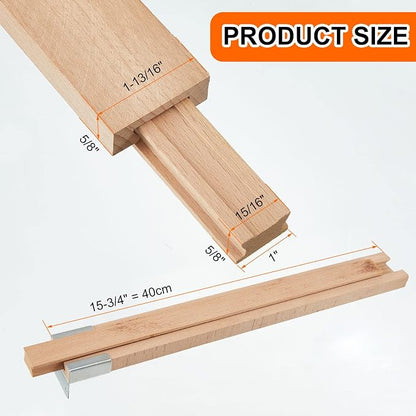 Maitys 4 Pcs 16 Inches Wooden Drawer Slides Bottom Mount Classic Center Guide - Image 4