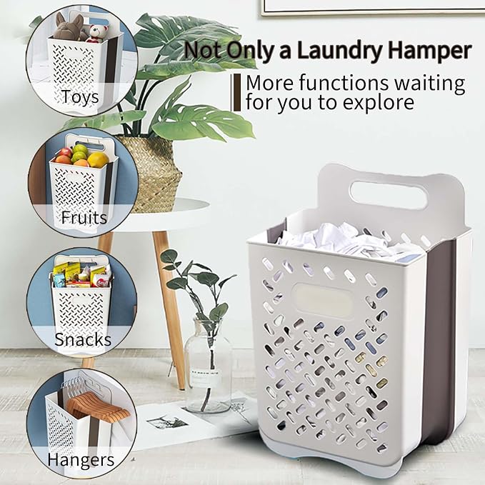 Plastic Collapsible Hanging Laundry Baskets - Image 8