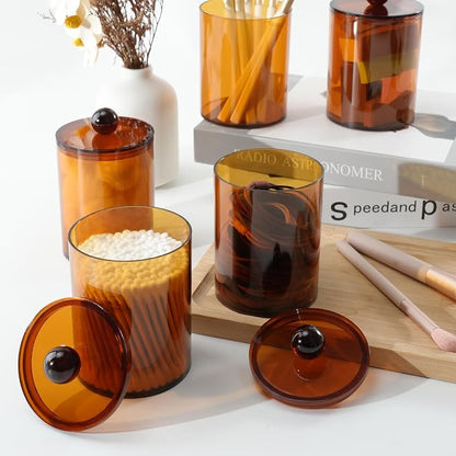 2 Pack Qtip Holder, Canister Apothecary Jar Set, Bathroom Jars - Image 7