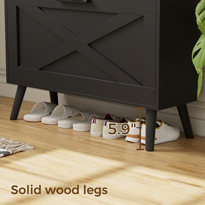 Homleke Farmhouse Shoe Storage Cabinet - Image 4