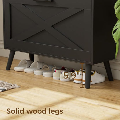 Homleke Farmhouse Shoe Storage Cabinet - Image 4
