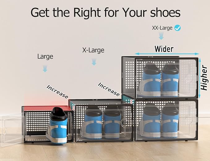 Kuject XX-Large Shoe Storage Boxes 12 Pack, Entryway & Under-Bed Storage - Image 3