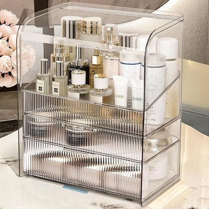 Makeup Storage Organizer Box Large Cosmetic Display Cases Dustproof and by PLINJOY