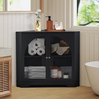 31.5" Mid-Century Modern Small Coner Storage Cabinet, Kitchen Coofee Bar - Image 9