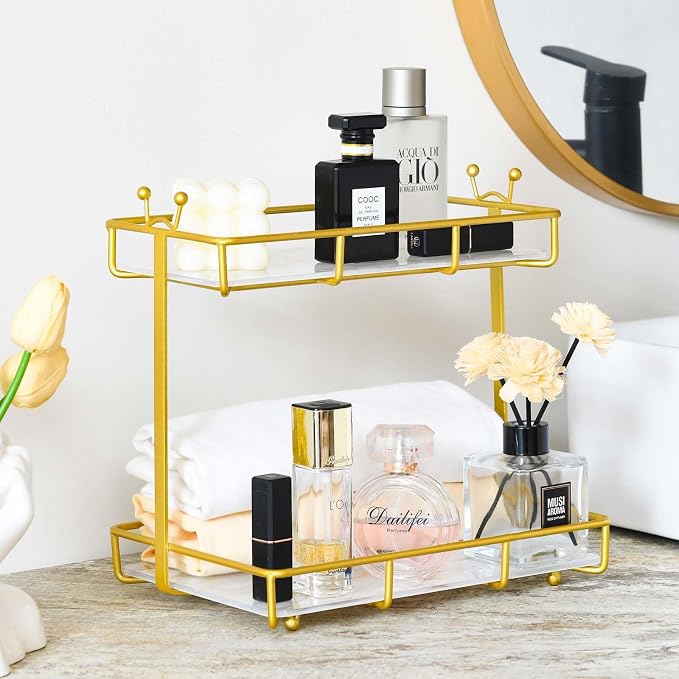 Bathroom Counter Organizer Makeup Organizer 2 Tier Vanity Tray Dresser by Unknown