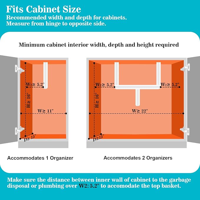 REALINN Under Sink Organizer, Pull Out Cabinet Storage 2 Tier Slide Out Sink - Image 7