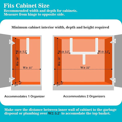 REALINN Under Sink Organizer, Pull Out Cabinet Storage 2 Tier Slide Out Sink - Image 7