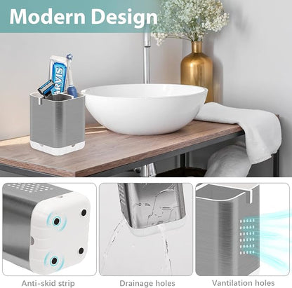 Boperzi Toothbrush Holder Toothpaste Organizer Drainage - Image 4