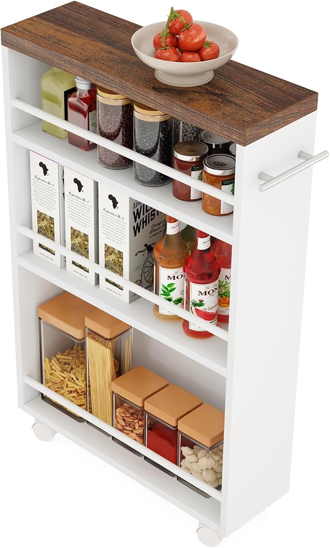 Tribesigns Slim Storage Cart, Rolling Narrow Kitchen Cart on Wheels - Image 9
