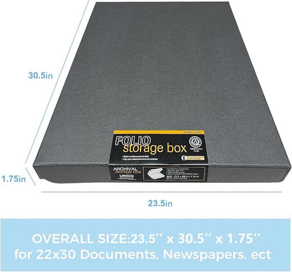 Lineco Clamshell Archival Storage Box, 23.5x30.5x1.75 Inch, Organize and Store - Image 2
