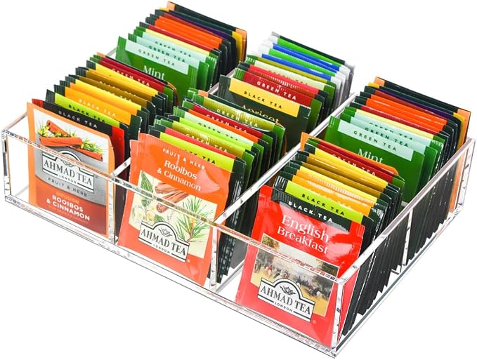 Tasybox Acrylic Tea Bag Organizer, Drawer Organizer | Tea Bag Holder by Tasybox