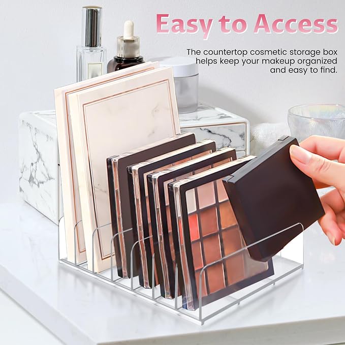 Diakey 4 Pack Eyeshadow Palette Makeup Organizer, 7-Section Acrylic Cosmetic - Image 4