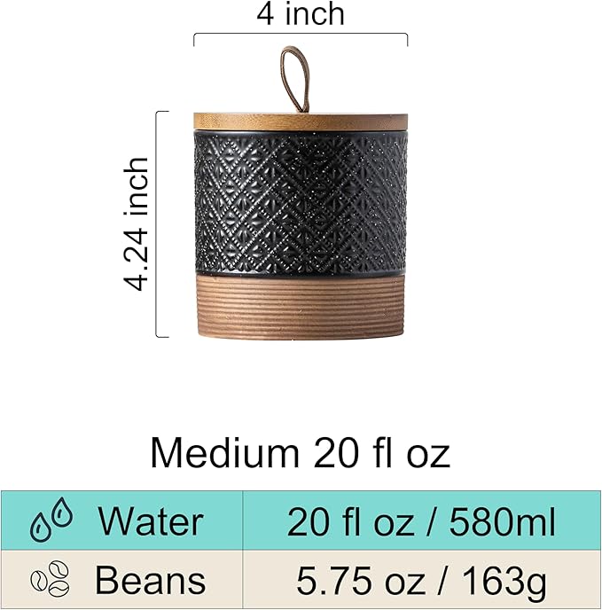 Miamolo Ceramic Jars with Lid, Small Coffee Canister with Lid, Kitchen Food - Image 3