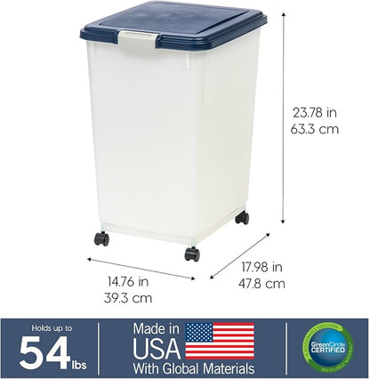 IRIS USA Dog Food Storage Container, Attachable Wheels, - Image 3