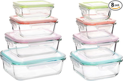 Vtopmart 8 Pack Glass Food Storage Containers by Vtopmart