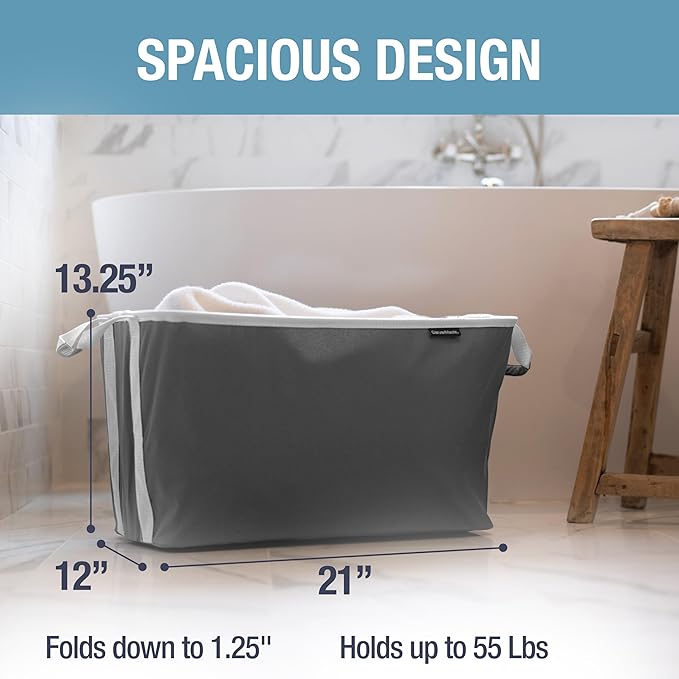CleverMade Collapsible Laundry Basket Hamper - Image 3
