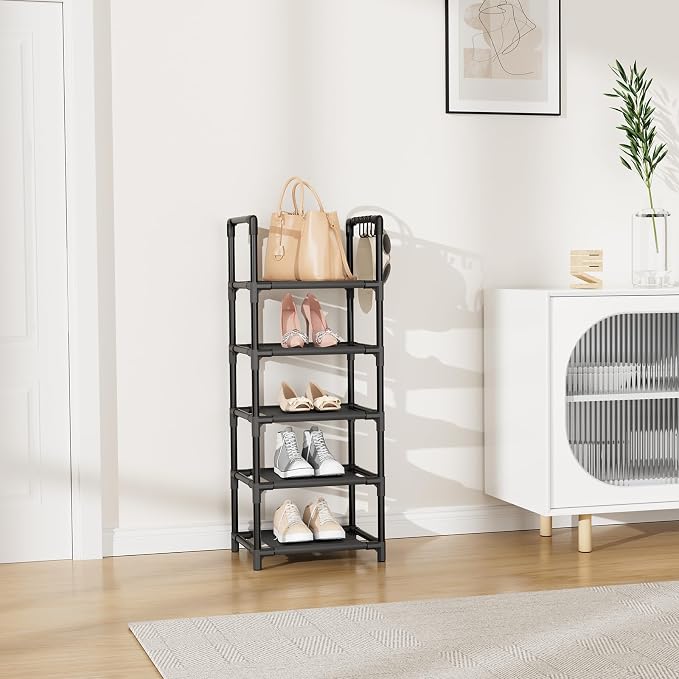LANTEFUL Narrow Shoe Rack 5 Tier Shoe Shelf Storage - Image 2