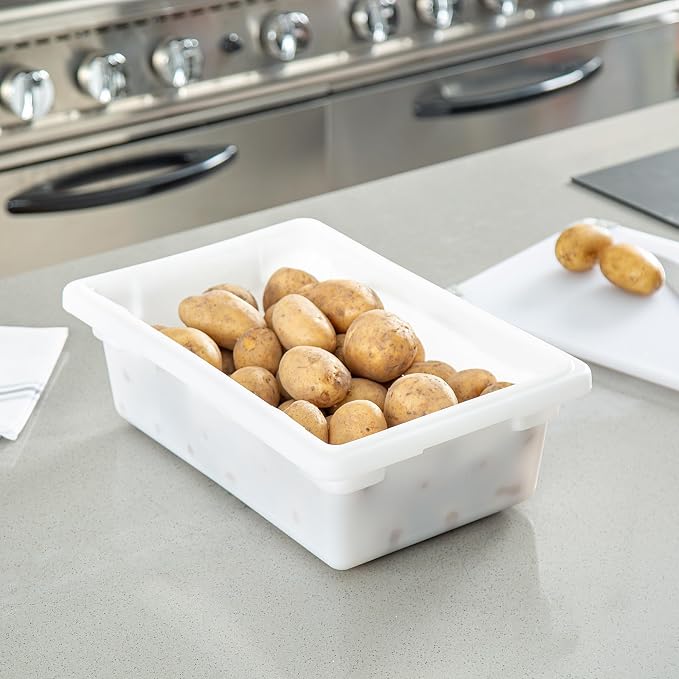Restaurantware Food Storage Container 1 Pack of 18 x 12 x 6 Inch White Plastic - Image 6