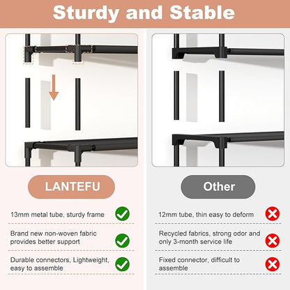 LANTEFUL 10 Tiers Tall Shoe Rack 20-25 Pairs Boots Organizer Storage Sturdy - Image 6