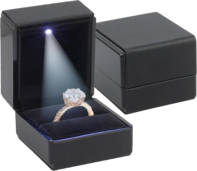 Novel Box Square Shaped Black Ring Box by NovelBoxCompanyLtd