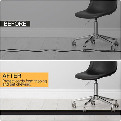 6.5Ft Cord Cover Heavy Duty Cable Protector 3 Channels Contains Cords, Cables - Image 5