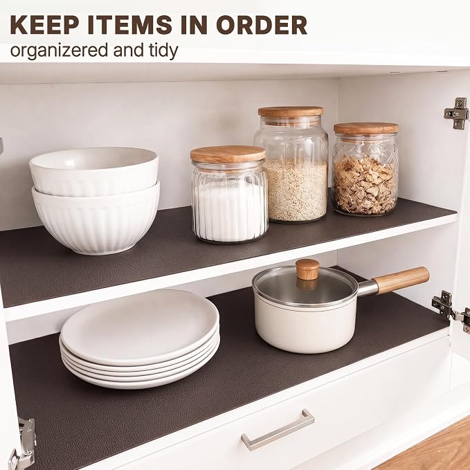 WochiTV Shelf Liner for Cabinets, Drawer 17.5 x 236 inches, Non Adhesive Non - Image 7