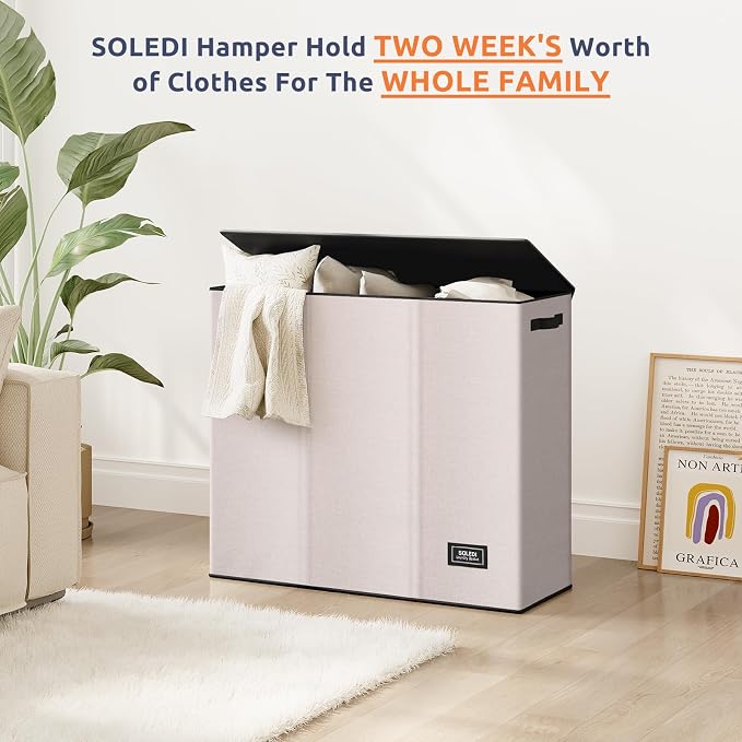 SOLEDI 180L 3-Section Laundry Hamper - Image 7