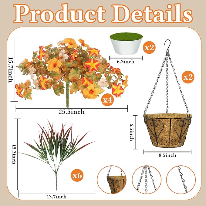 2 Pack Artificial Fall Flowers - Image 3