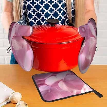 Oven Mitts and Pot Holders Sets of 3 Flower Petals Oven Mitts 3 Pcs Heat - Image 6